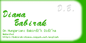 diana babirak business card